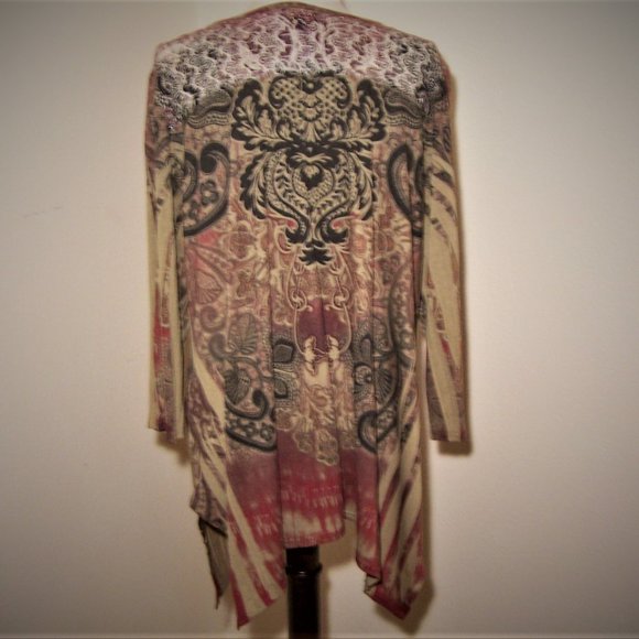 Cal Style Hi Low XL Blouse Mauve/Browns/Pink - Picture 2 of 7